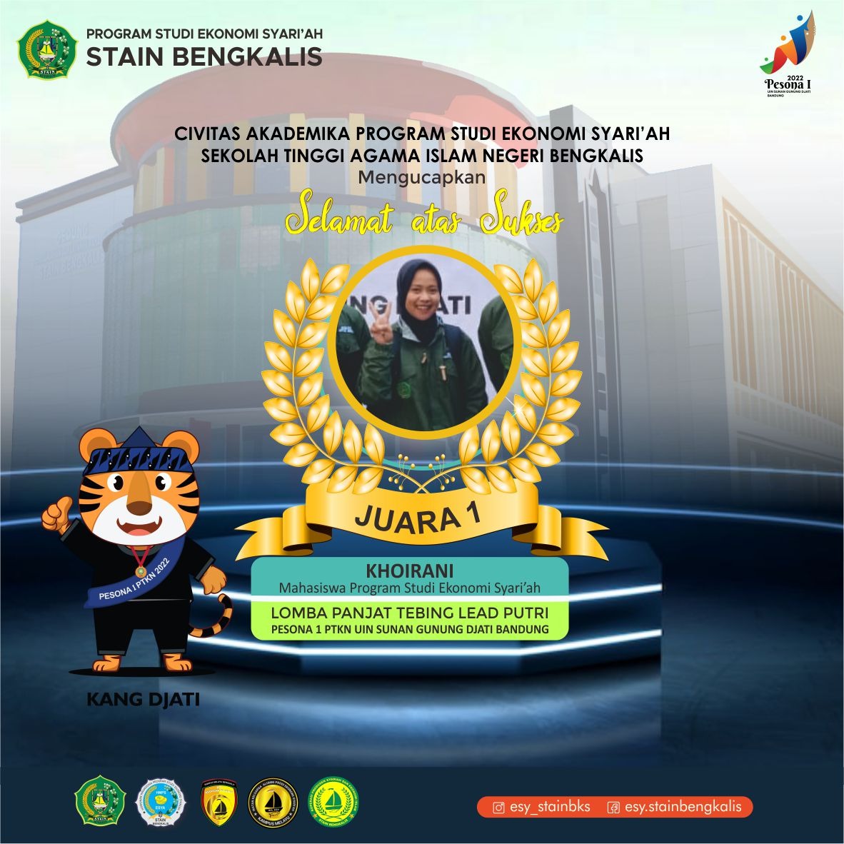 Mahasiswa Program Studi Ekonomi Syari’ah STAIN Bengkalis  Raih Medali Emas dalam PESONA I PTKN 2022